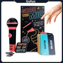 Jogo de tabuleiro Grab the Mic Family Karaoke com mais de 8 anos, 2 a 10 jogadores