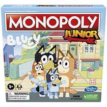 Jogo de tabuleiro Hasbro Gaming Monopoly Junior: Bluey Edition para crianças a partir de 5 anos, jogue como Bluey, Bingo, mamãe e papai, apresenta arte da série animada (exclusivo da Amazon)