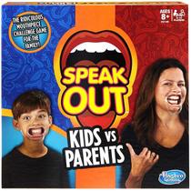 Jogo de tabuleiro Hasbro Speak Out Kids Vs Parents com boquilhas