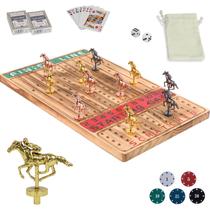 Jogo de tabuleiro HOROW Horse Racing com 11 cavalos e chips de metal