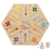 Jogo de tabuleiro HOROW Wahoo Wooden Aggravation com bolinhas e dados