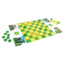 Jogo de tabuleiro John Deere Checkers com tabuleiro dobrável de 6 anos ou mais Jogo de tabuleiro John Deere Checkers com tabuleiro dobrável de 6 anos ou mais