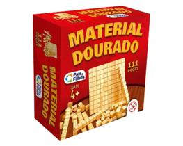 Jogo de Tabuleiro Material Dourado 111 Peças MDF Educativo