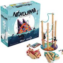 Jogo De Tabuleiro Nekojima Mantenha O Equilíbrio Na Ilha Dos Gatos Estratégia Com Postes E Fios Board Game Across