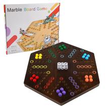 Jogo de tabuleiro NRZSSN Wahoo Marble 4-6 jogadores Fast Track Wood