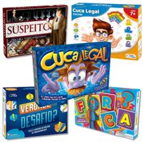Jogo de tabuleiro para família kit com 5 jogos Jogo de tabuleiro para família kit com 5 jogos