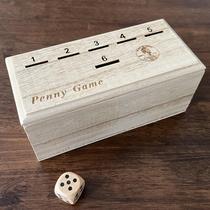 Jogo de tabuleiro Penny Game Wood Box para mais de 2 jogadores com dados