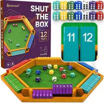 Jogo de Tabuleiro Queensell Shut The Box Colorido de Madeira 16"