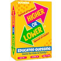 Jogo de tabuleiro QUOKKA Higher or Lower Guess Fun Questions Kids+2