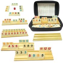 Jogo de Tabuleiro Rummy Cube Soopotay - 160 Peças com 6 Prateleiras e Estojo