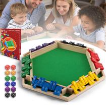 Jogo de Tabuleiro Shut The Box de Madeira ITOMTE Clássico com Dados Jogo de Tabuleiro Shut The Box de Madeira ITOMTE Clássico com Dados