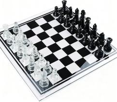 Jogo de Tabuleiro Strategyify Conjunto de Xadrez de Vidro 35 cm Grande Jogo de Tabuleiro Strategyify Conjunto de Xadrez de Vidro 35 cm Grande
