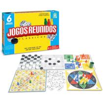 Jogo de Tabuleiro Super Jogos Reunidos 6EM1