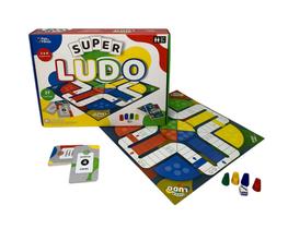 Jogo de Tabuleiro Super Ludo Trilha Clássico Pais & Filhos 7 anos+ Presente Dia das Crianças