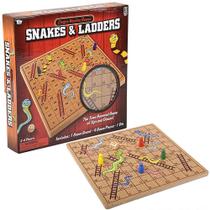 Jogo de tabuleiro The Dreidel Company Classic Wooden Snakes & Ladders Jogo de tabuleiro The Dreidel Company Classic Wooden Snakes & Ladders