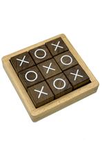 Jogo de tabuleiro Tic Tac Toe WOWME Noughts Crosses 11x11cm de madeira