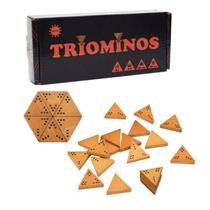 Jogo de tabuleiro Triominos Strategy & Puzzle Wooden 56 peças Jogo de tabuleiro Triominos Strategy & Puzzle Wooden 56 peças
