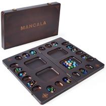 Jogo de tabuleiro VAMSLOVE Mancala para 4 jogadores com madeira maciça de luxo Jogo de tabuleiro VAMSLOVE Mancala para 4 jogadores com madeira maciça de luxo