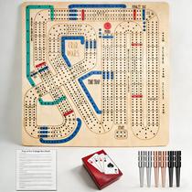 Jogo de Tabuleiro YIGOGOYI Cribbage Wars de Madeira 35x35cm