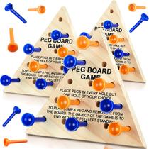 Jogo de tabuleiro Zhanmai Wooden Triangle Peg Game com 3 conjuntos