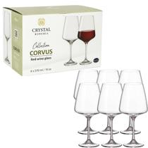 Jogo De Taça 6 Peças Vinho Crystal Bohemia Corvus 570ml