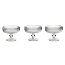 Jogo De Taça Canelada De Sobremesa Clear 260 ml 3 Peças