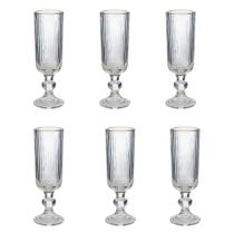 Jogo De Taça Canelada Lirio Clear Gold 150ml 6 Peças