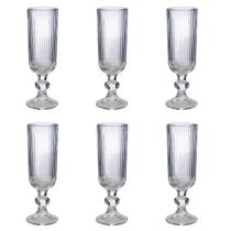 Jogo De Taça Canelada Lirio Clear Vidro 150ml 6 Peças