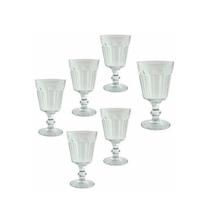 Jogo De Taça De Vidro Alto Relevo Com 6 Peças 215ml Jogo De Taça De Vidro Alto Relevo Com 6 Peças 215ml