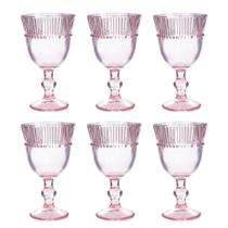Jogo De Taça De Vidro Linx Rosa 270 ml 6 Peças Jogo De Taça De Vidro Linx Rosa 270 ml 6 Peças