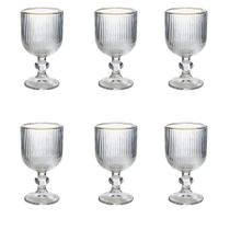 Jogo De Taça De Vidro Lotus Clear Gold 270 ml 6 Peças Jogo De Taça De Vidro Lotus Clear Gold 270 ml 6 Peças