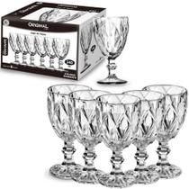 Jogo De Taca De Vidro Para Vinho / Água Diamante Com 6 Peças 340ml - ORIGINAL LINE