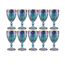 Jogo de taça Diamante Vidro Água Vinho Furta cor 340ml 10 Uni Jogo de taça Diamante Vidro Água Vinho Furta cor 340ml 10 Uni