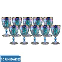 Jogo de taça Diamante Vidro Água Vinho Furta cor 340ml 10 Uni Jogo de taça Diamante Vidro Água Vinho Furta cor 340ml 10 Uni