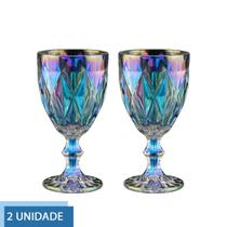 Jogo de taça diamond Vidro Água Vinho - Furta cor 340ml 2 un