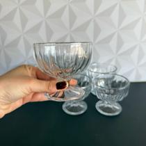 Jogo de taça para sobremesa transparente redondo com 6 peças para sorvete doce bolo kit tigela