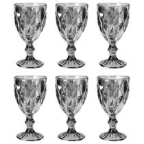 Jogo De Taça Vidro Milbali Art House Bali 6 Taças 320ml Zein Grafite