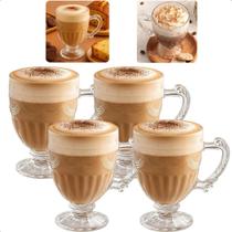 Jogo De Taça Xícaras Caneca De Cristal Ecológico 4 Pçs 190ml Cappucino Luxo Lyor Jogo De Taça Xícaras Caneca De Cristal Ecológico 4 Pçs 190ml Cappucino Luxo Lyor