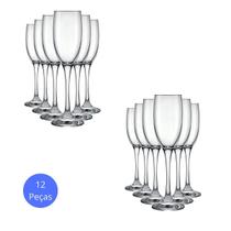 Jogo de Taças 12 Unidades Barone 190ml Haste Fina Vidro Cristalino para Champanhe Espumante Nadir Jogo de Taças 12 Unidades Barone 190ml Haste Fina Vidro Cristalino para Champanhe Espumante Nadir
