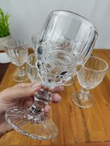 Jogo de taças 200ml - jogo com 6 peças - modelo libélula - transparente