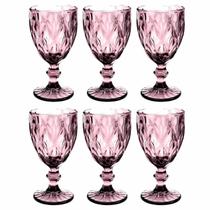 Jogo De Taças 6 Peças 325Ml Em Vidro Diamond Lyor Lilas