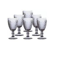 Jogo de Taças Bico de Abacaxi Vidro 6 Peças 300ml - Fume