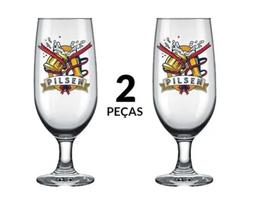 Jogo De Taças Cerveja Vidro 300ml 2 Pcs Floripa Decor