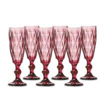 Jogo de Taças Champagne Diamante Lilás 140ML Class Home Jogo de Taças Champagne Diamante Lilás 140ML Class Home