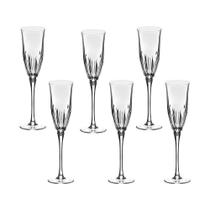 Jogo de taças champanhe em cristal Strauss Clássicos 225.045 6 peças 190ml