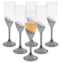 Jogo de Taças de Champagne Espumante 180ml em Acrílico 6 Peças - Wp Connect - Inusi