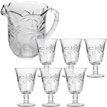 Jogo De Taças De Cristal Com Jarra Palm 1,3 Litros 07 Peças