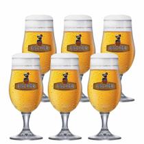 Jogo De Taças de Cristal Fischer Rótulo Frases Para Cerveja 350ml 6 Pcs Ruvolo