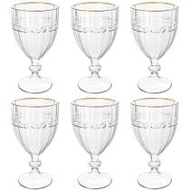 Jogo de Taças de Cristal Transparente Fio de Ouro Imperial 330mL 6 peças - Lyor Jogo de Taças de Cristal Transparente Fio de Ouro Imperial 330mL 6 peças - Lyor
