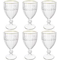 Jogo de Taças de Cristal Transparente Fio de Ouro Imperial 330mL 6 peças - Lyor Jogo de Taças de Cristal Transparente Fio de Ouro Imperial 330mL 6 peças - Lyor